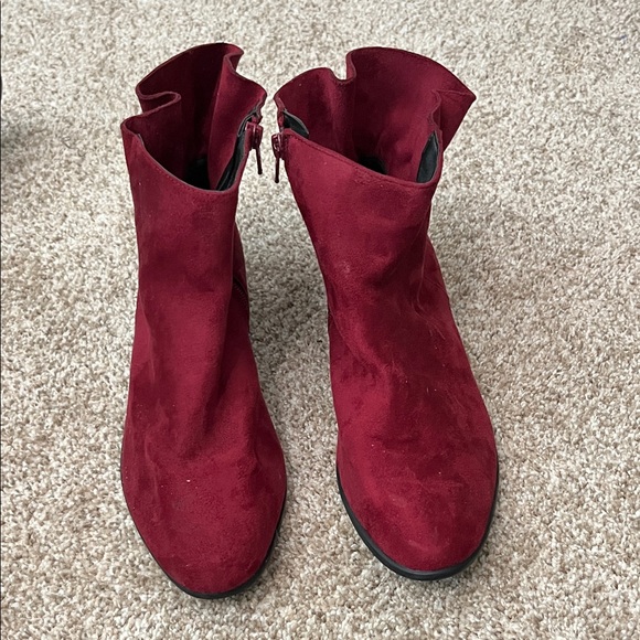 Comfortview Burgundy Ankle Boots - Picture 1 of 5